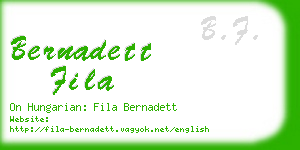 bernadett fila business card